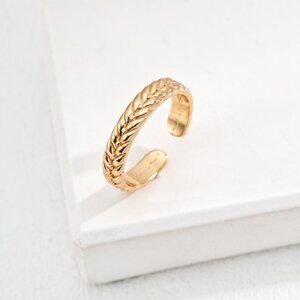✨ Artisan Original Braided Wheat Cuff Ring | S925 Gold Adjustable